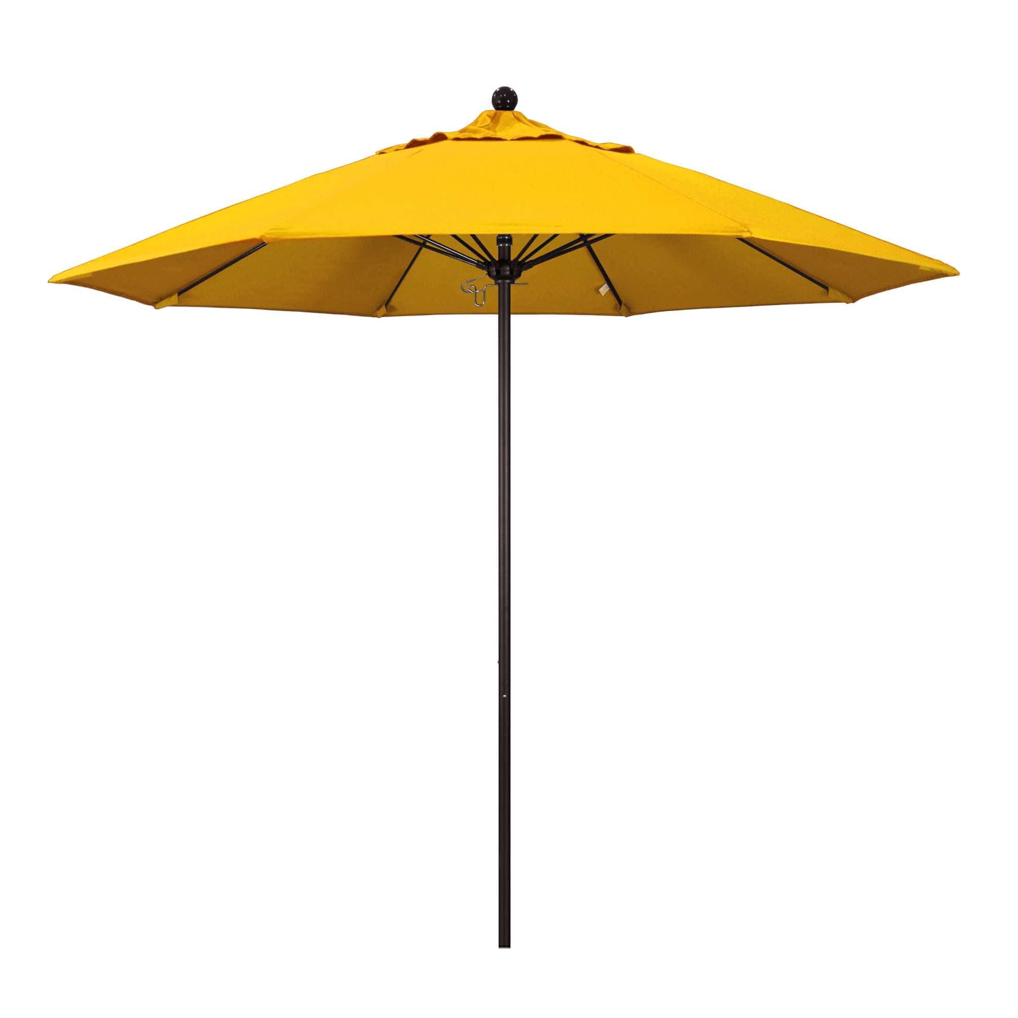 California Umbrellas Sunflower Yellow 9' Patio Umbrella Bronze Pole, Sunbrella Canopy CAL-ALTO908117-5457