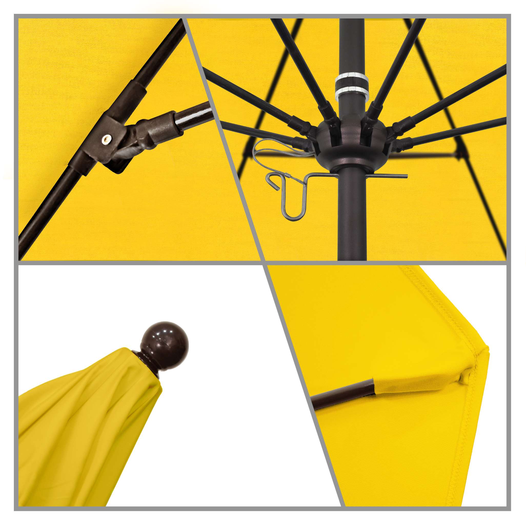 California Umbrellas Sunflower Yellow 9' Patio Umbrella Bronze Pole, Sunbrella Canopy CAL-ALTO908117-5457