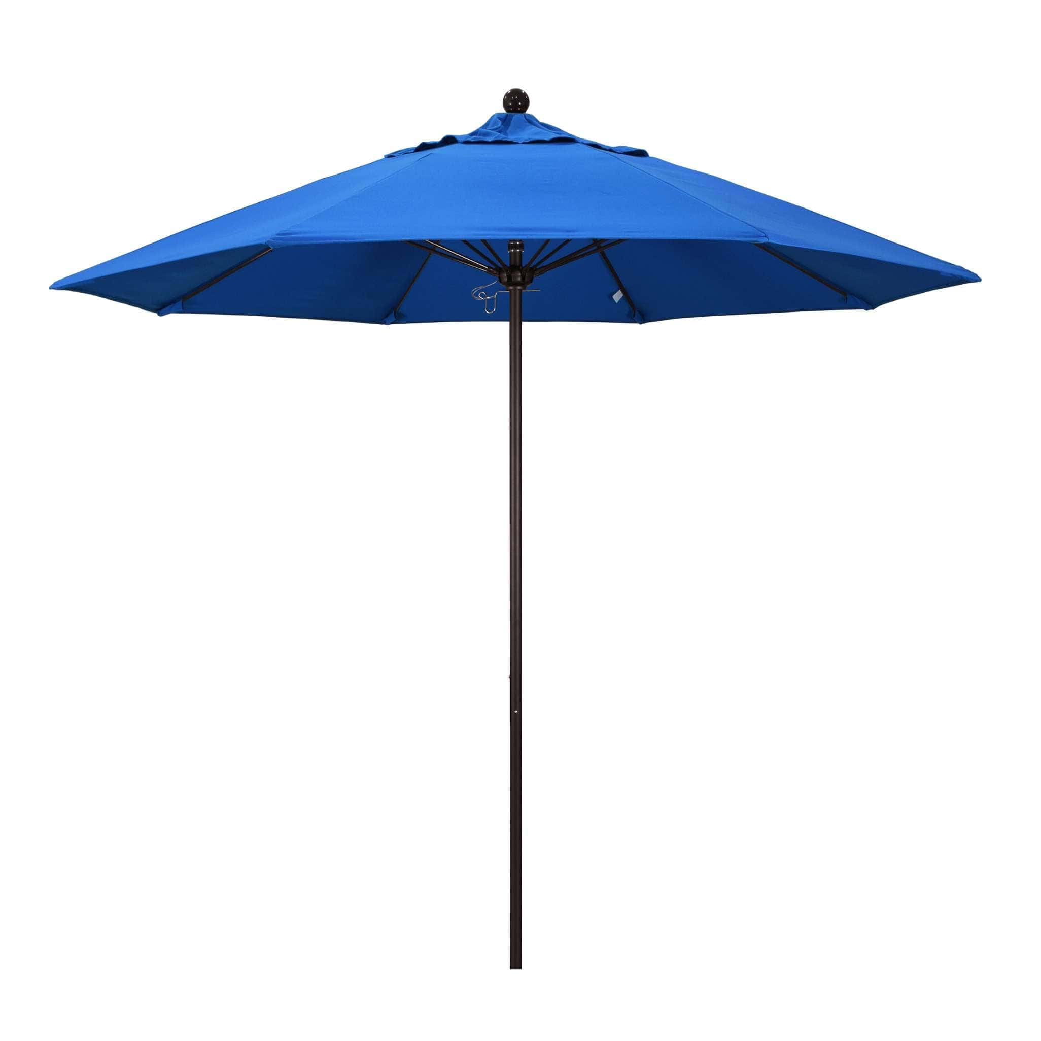 California Umbrellas Royal Blue 9' Patio Umbrella Bronze Pole, Olefin Canopy CAL-ALTO908117-F03