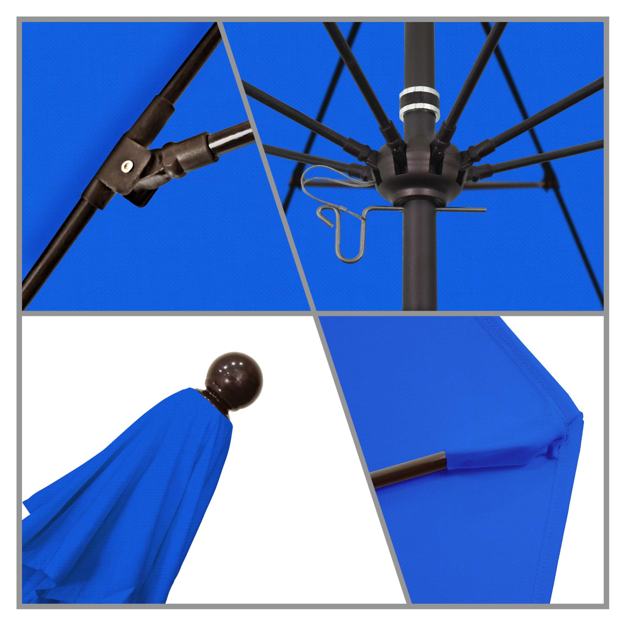 California Umbrellas Royal Blue 9' Patio Umbrella Bronze Pole, Olefin Canopy CAL-ALTO908117-F03
