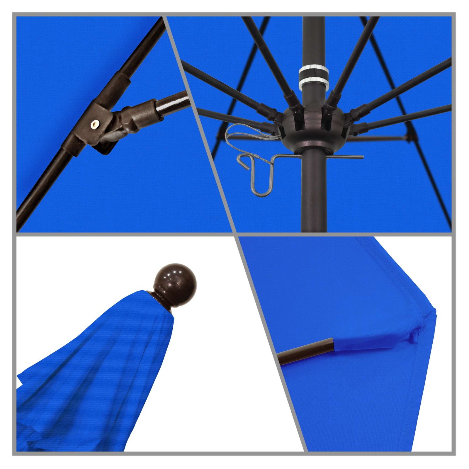 California Umbrellas Royal Blue 9' Patio Umbrella Bronze Pole, Olefin Canopy CAL-ALTO908117-F03