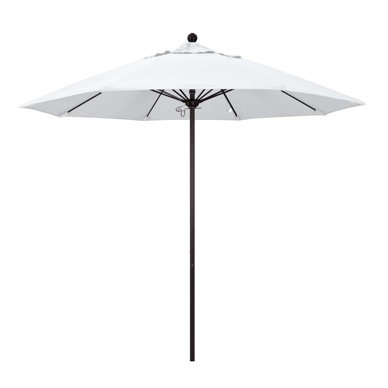 California Umbrellas White 9' Patio Umbrella Bronze Pole, Olefin Canopy CAL-ALTO908117-F04