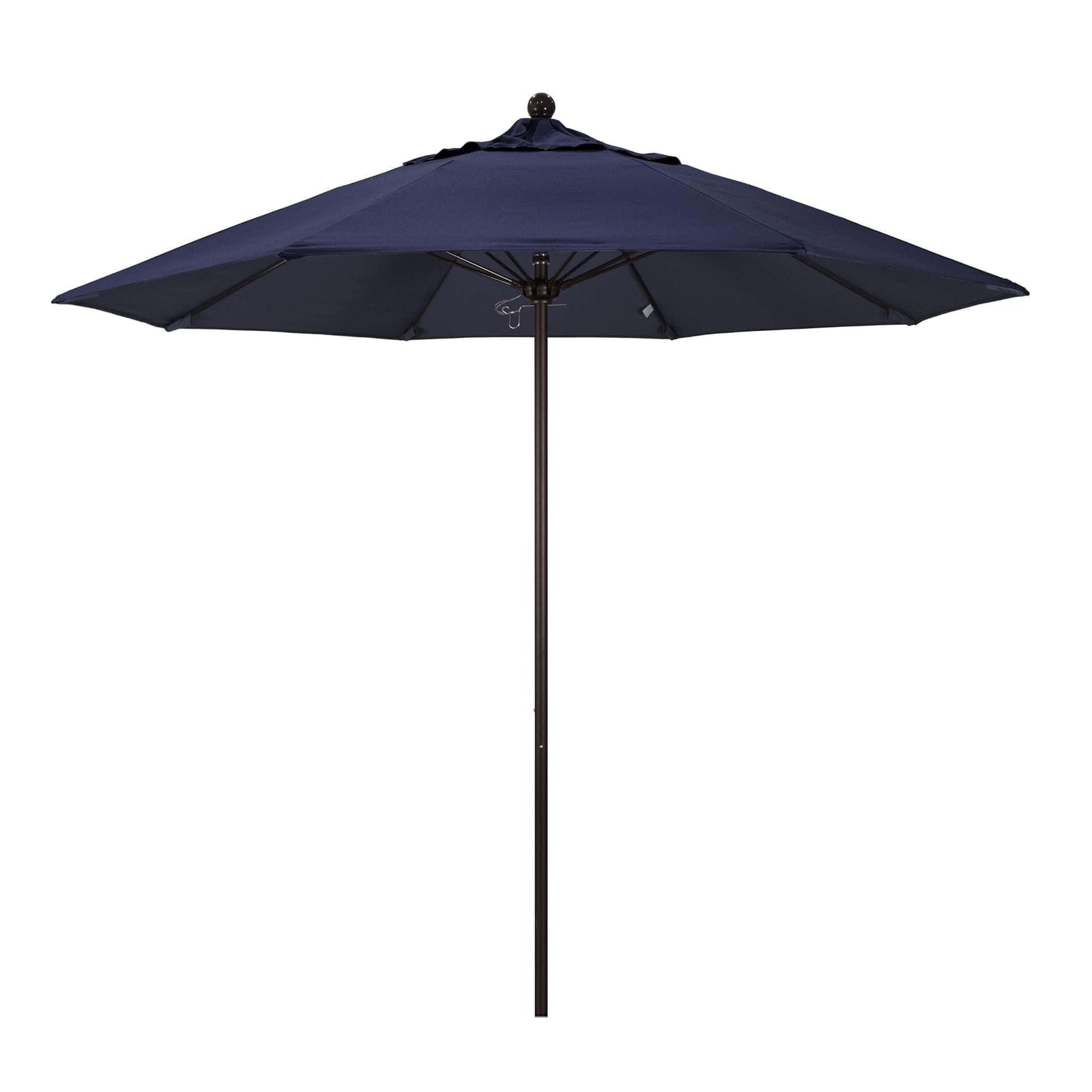 California Umbrellas Navy Blue 9' Patio Umbrella Bronze Pole, Olefin Canopy CAL-ALTO908117-F09