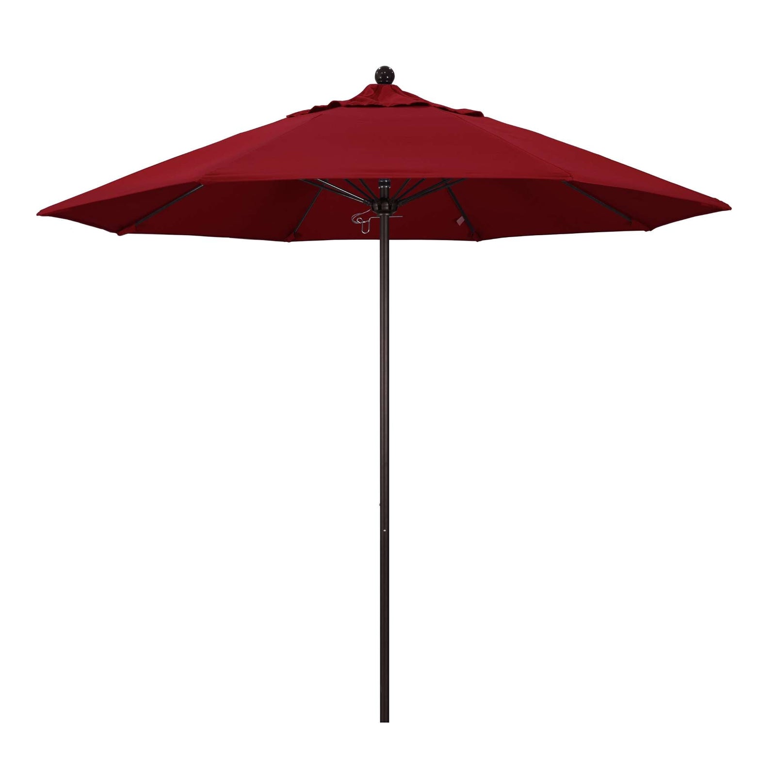 California Umbrellas Red 9' Patio Umbrella Bronze Pole, Olefin Canopy CAL-ALTO908117-F13