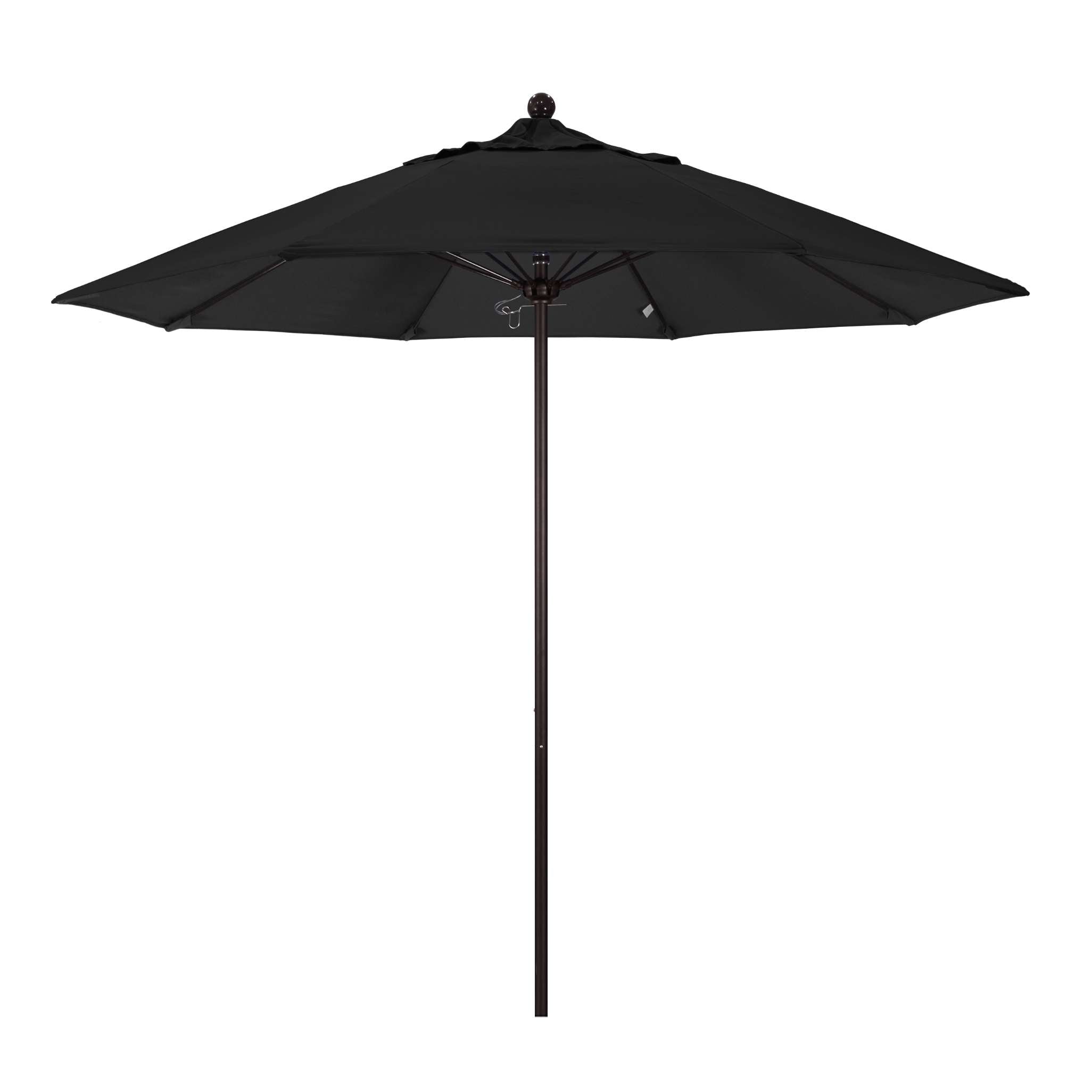 California Umbrellas Black 9' Patio Umbrella Bronze Pole, Olefin Canopy CAL-ALTO908117-F32