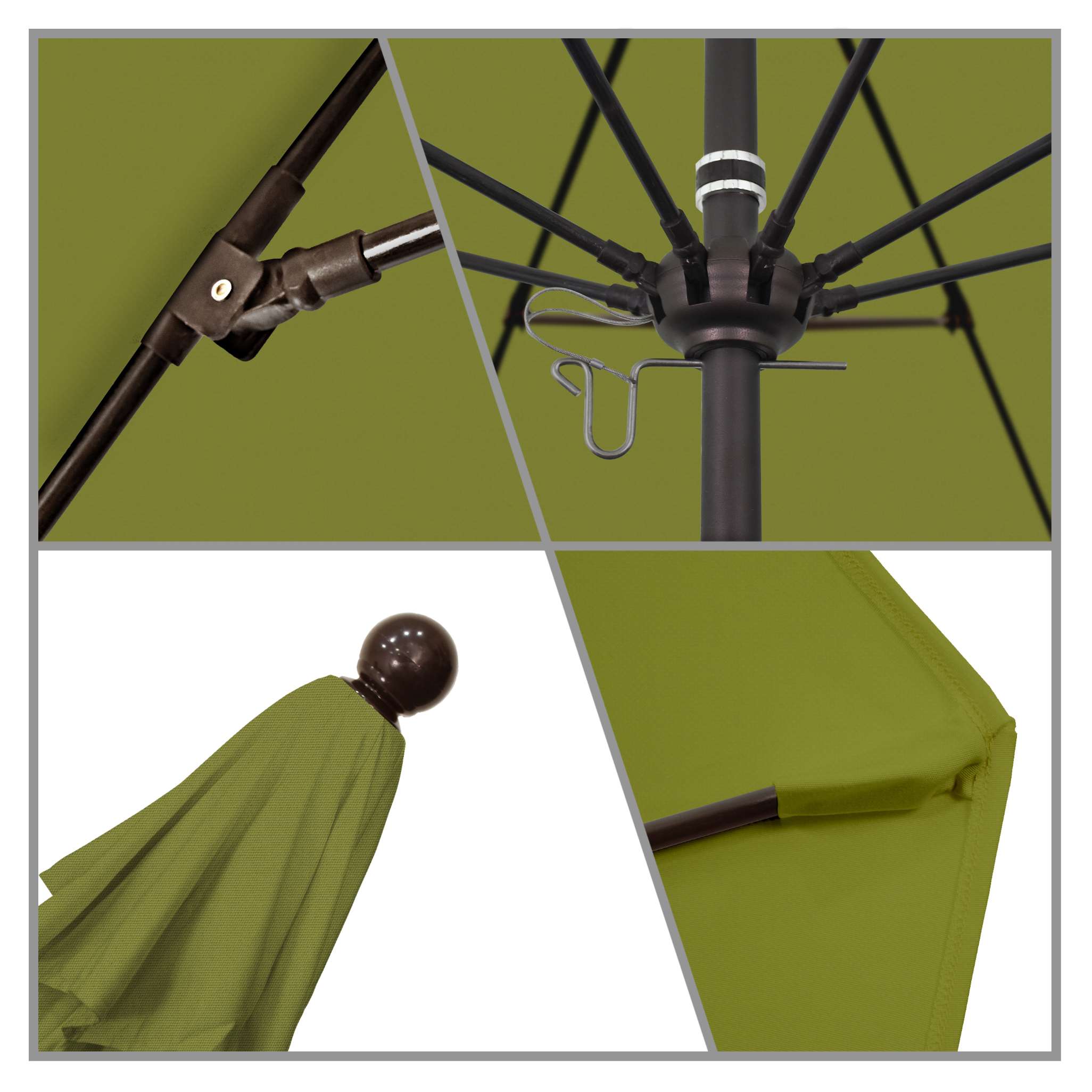 California Umbrellas Kiwi 9' Patio Umbrella Bronze Pole, Olefin Canopy CAL-ALTO908117-F55