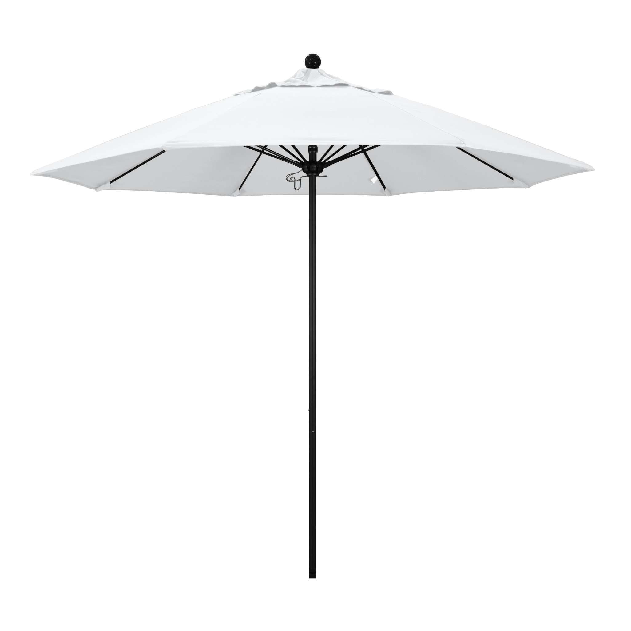 California Umbrellas Natural 9' Patio Umbrella Black Pole, Sunbrella Canopy CAL-ALTO908302-5404
