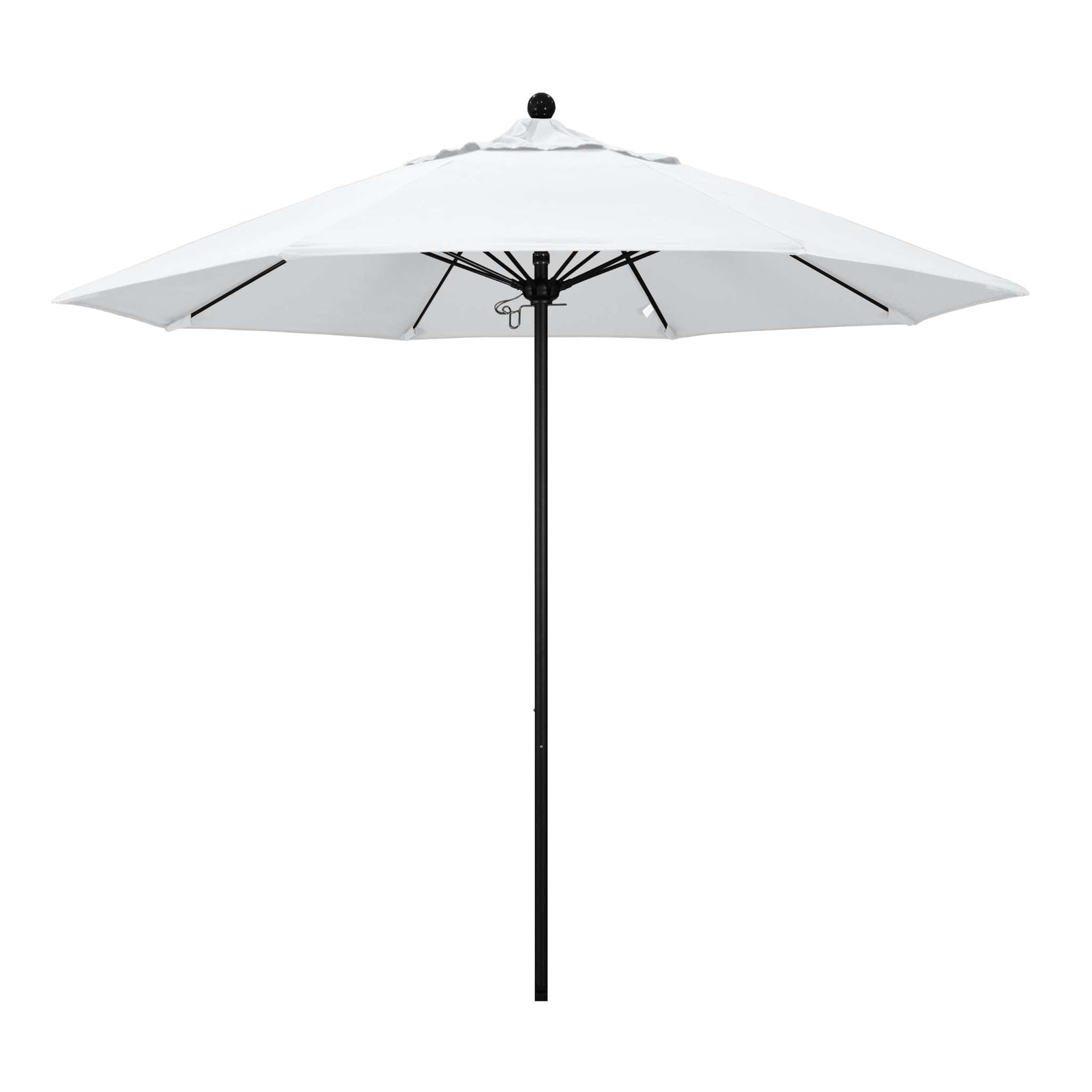 California Umbrellas Natural 9' Patio Umbrella Black Pole, Sunbrella Canopy CAL-ALTO908302-5404