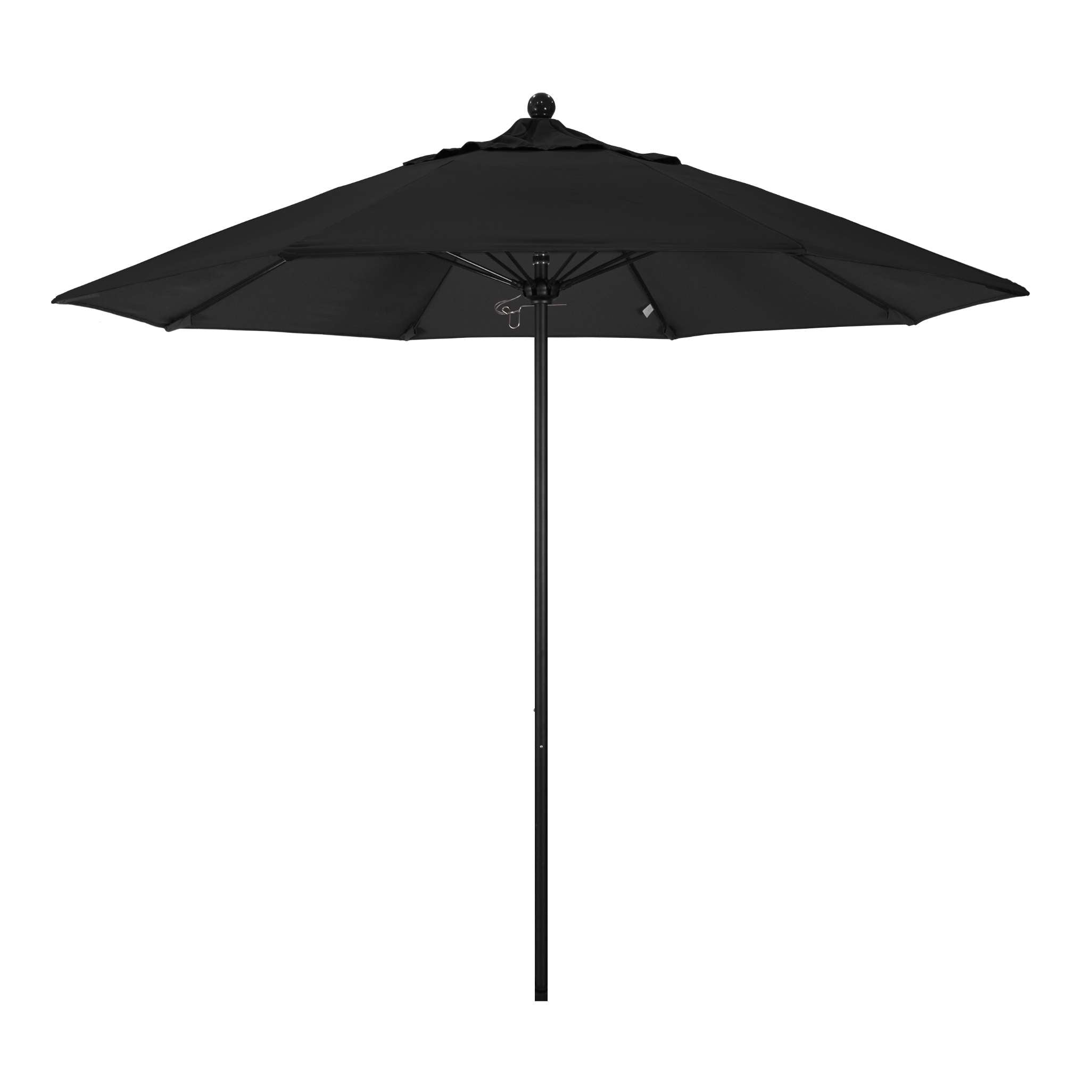 California Umbrellas Black 9' Patio Umbrella Black Pole, Sunbrella Canopy CAL-ALTO908302-5408