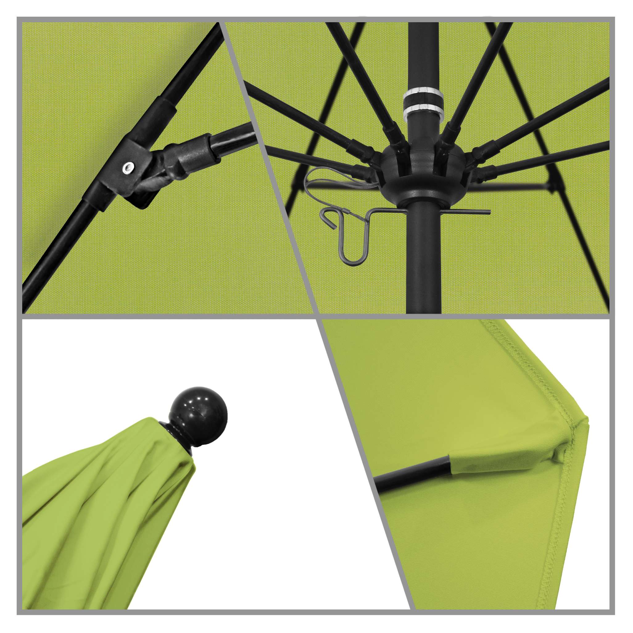 California Umbrellas Macaw 9' Patio Umbrella Black Pole, Sunbrella Canopy CAL-ALTO908302-5429