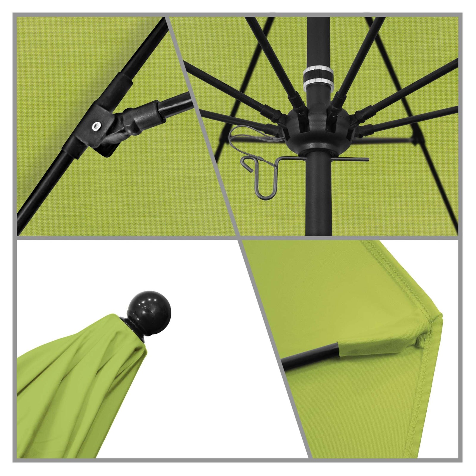 California Umbrellas Macaw 9' Patio Umbrella Black Pole, Sunbrella Canopy CAL-ALTO908302-5429