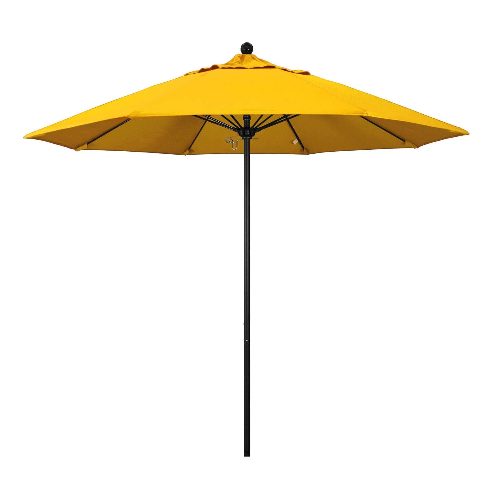 California Umbrellas Sunflower Yellow 9' Patio Umbrella Black Pole, Sunbrella Canopy CAL-ALTO908302-5457