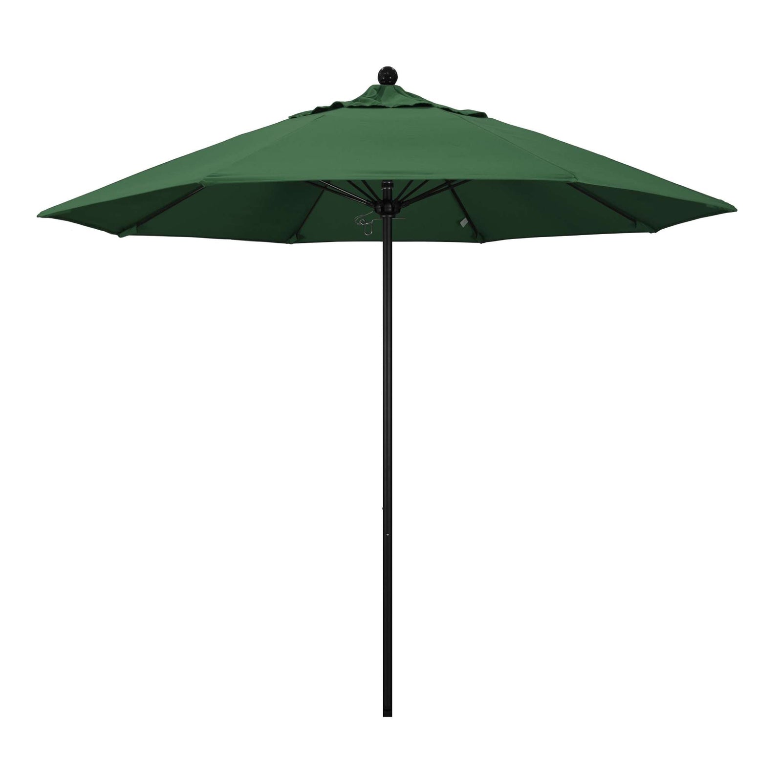 California Umbrellas Hunter Green 9' Patio Umbrella Black Pole, Olefin Canopy CAL-ALTO908302-F08