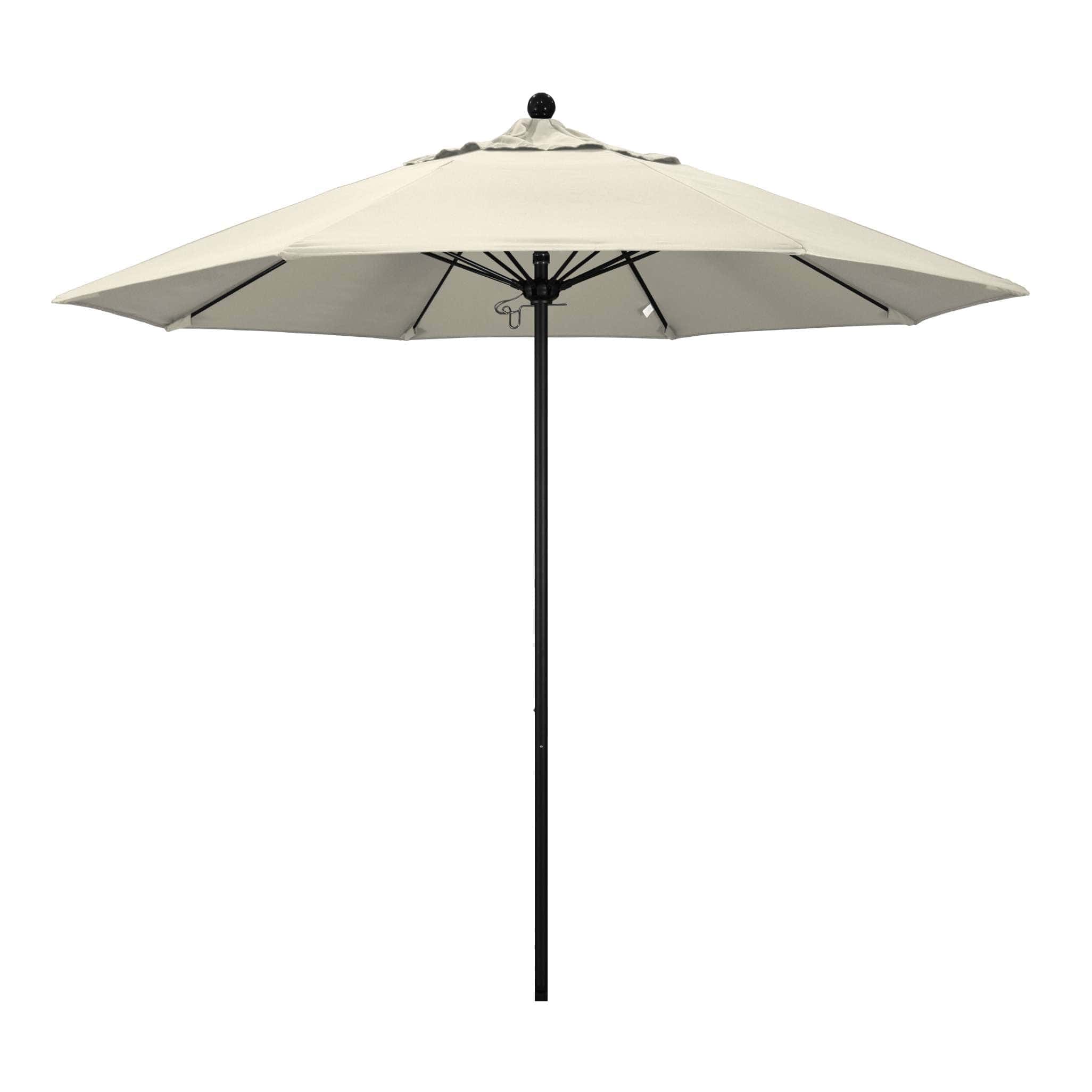California Umbrellas Antique Beige 9' Patio Umbrella Black Pole, Olefin Canopy CAL-ALTO908302-F22