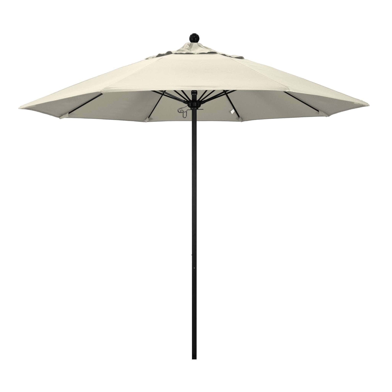 California Umbrellas Antique Beige 9' Patio Umbrella Black Pole, Olefin Canopy CAL-ALTO908302-F22
