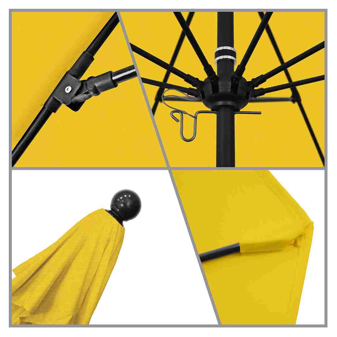 California Umbrellas Lemon 9' Patio Umbrella Black Pole, Olefin Canopy CAL-ALTO908302-F25