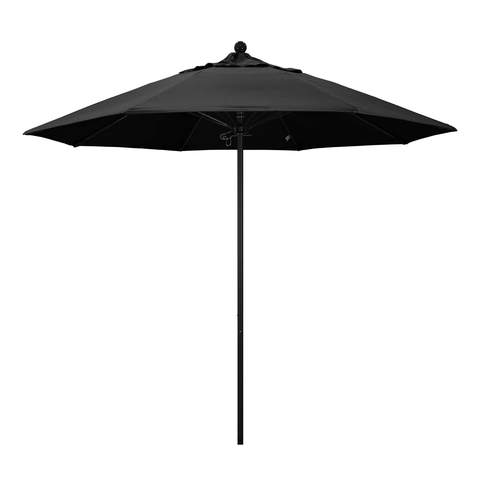 California Umbrellas Black 9' Patio Umbrella Black Pole, Olefin Canopy CAL-ALTO908302-F32