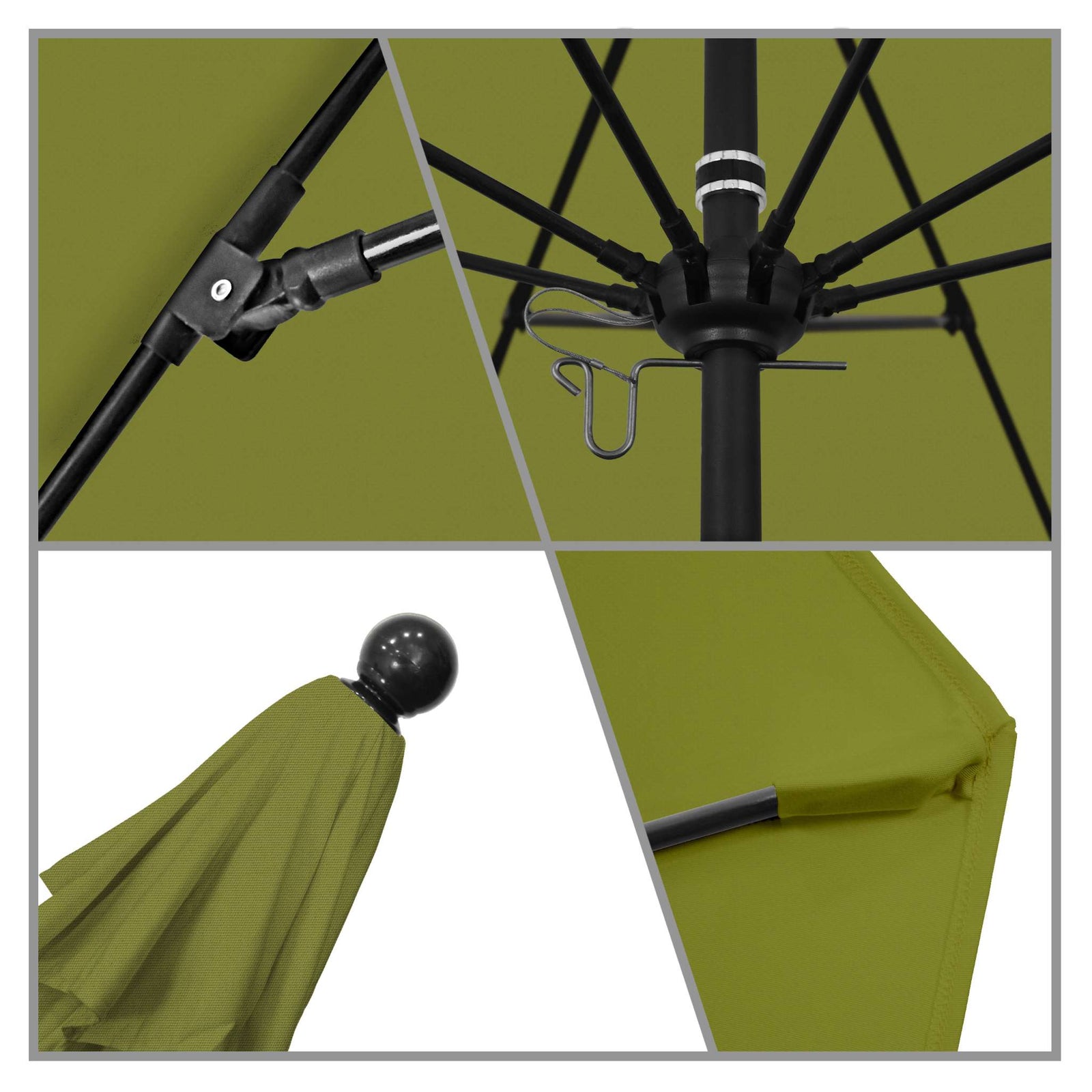 California Umbrellas Kiwi 9' Patio Umbrella Black Pole, Olefin Canopy CAL-ALTO908302-F55