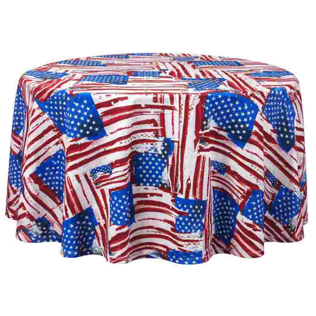 Chivari 120" Round Tablecloth Polyester Voile Americana TBC-60AA00