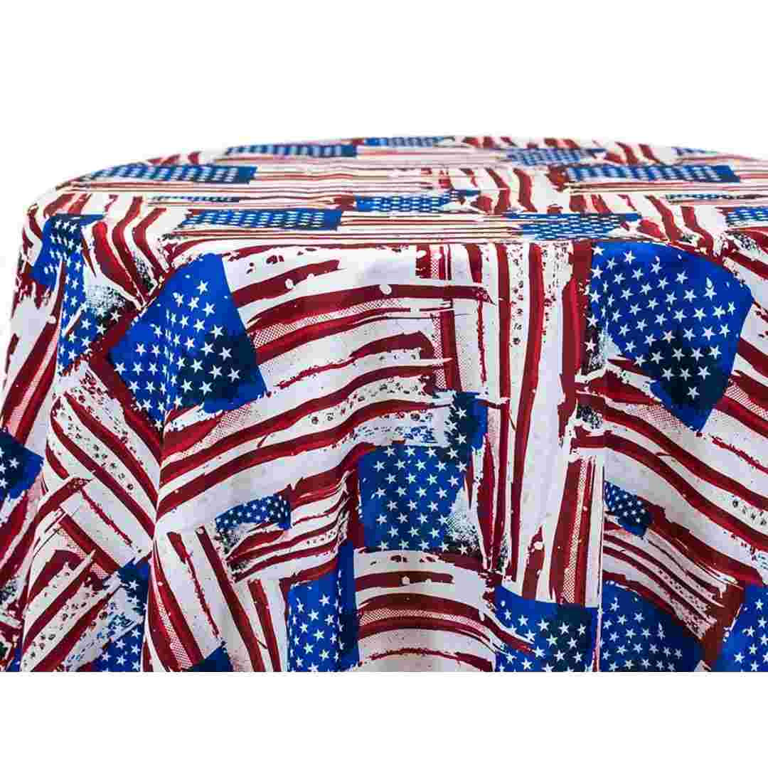 Chivari 132" Round Tablecloth Polyester Voile Americana TBC-72AA00