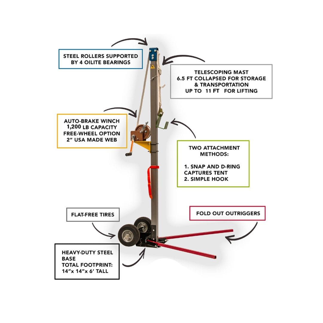 Chivari 11' Full Lift Height Frame Tent Jack AMT-ASM-ACC-ITL-JCK-FRT