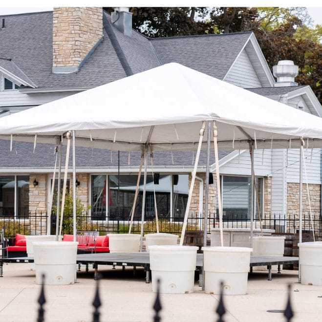 Chivari 20x20 Frame Tent with Ballasting System – Heavy-Duty Commercial Event Tent AMT-BDL-FRT-20x20-WHT-STK-7F