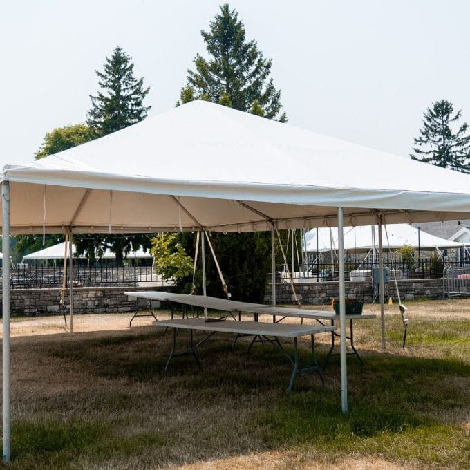 Chivari 20x30 Frame Tent with Stakes – Heavy-Duty Commercial Event Tent AMT-BDL-FRT-20x30-WHT-STK-7F