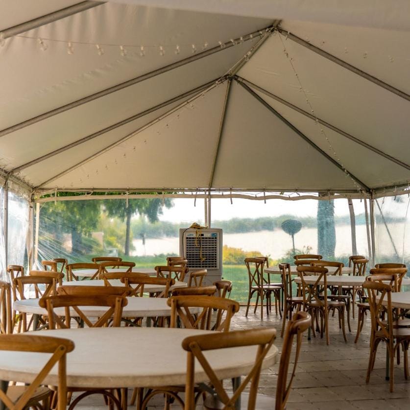 Chivari 20x40 Frame Tent with Stakes – Heavy-Duty Commercial Event Tent AMT-BDL-FRT-20x40-WHT-STK-7F