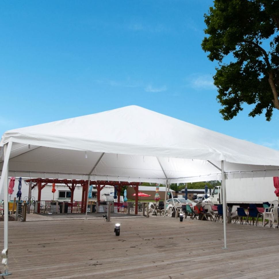 Chivari 30x30 Frame Tent with Stakes – Heavy-Duty Commercial Event Tent AMT-BDL-FRT-30x30-WHT-STK-7F