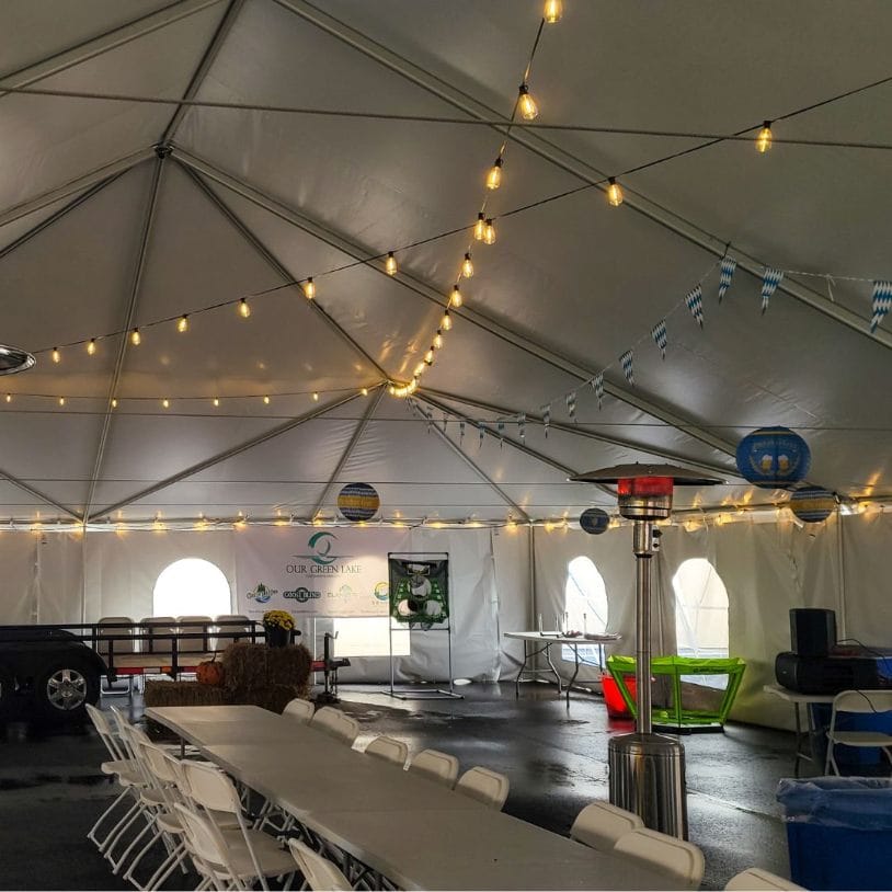 Chivari 40x100 Frame Tent with Stakes – Heavy-Duty Commercial Event Tent AMT-BDL-FRT-40x100-WHT-STK-7F