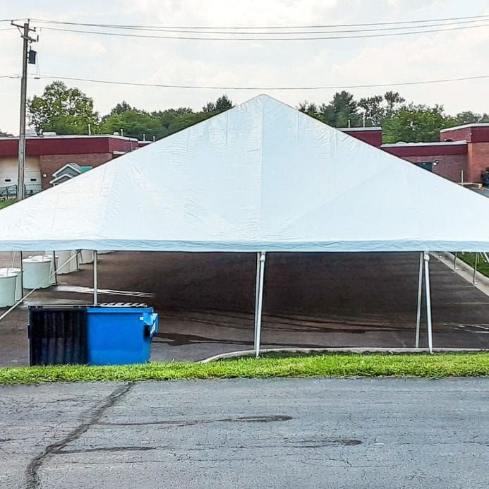 Chivari 40x100 Frame Tent with Stakes – Heavy-Duty Commercial Event Tent AMT-BDL-FRT-40x100-WHT-STK-7F