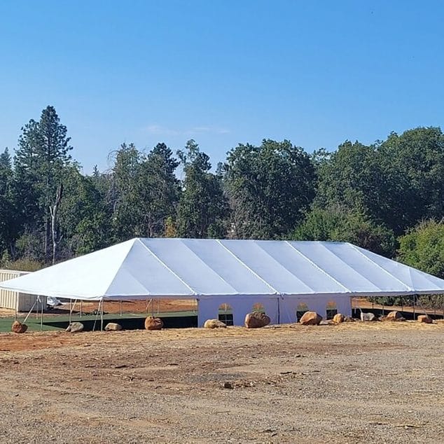 Chivari 40x100 Frame Tent with Stakes – Heavy-Duty Commercial Event Tent AMT-BDL-FRT-40x100-WHT-STK-7F