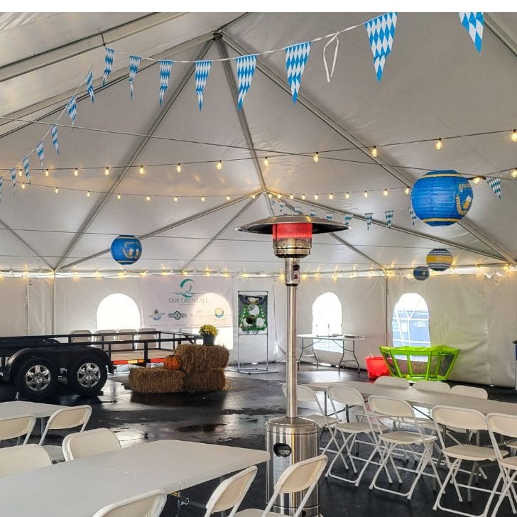 Chivari 40x100 Frame Tent with Ballasting System – Heavy-Duty Commercial Event Tent AMT-BDL-FRT-40x100-WHT-TBS-7F