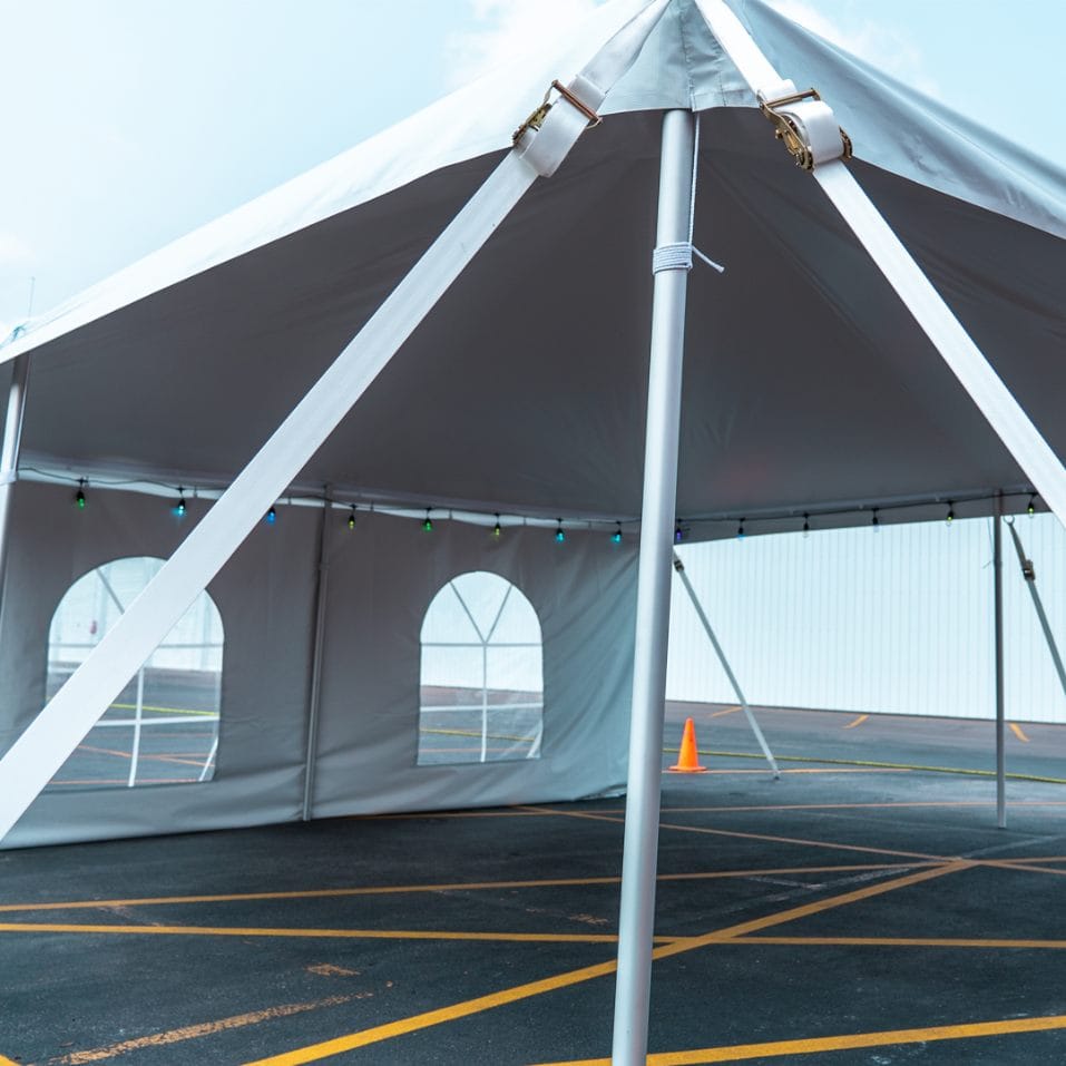 Chivari 20x20 Pole Tent with Stakes – Heavy-Duty Commercial Event Tent AMT-BDL-PLT-20x20-WHT-ALU-STK-7F