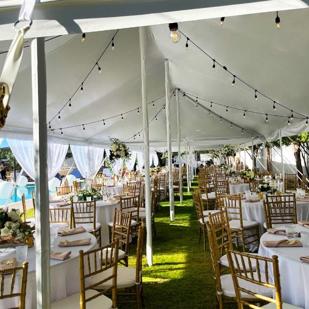 Chivari 20x40 Pole Tent with Stakes – Heavy-Duty Commercial Event Tent AMT-BDL-PLT-20x40-WHT-ALU-STK-7F