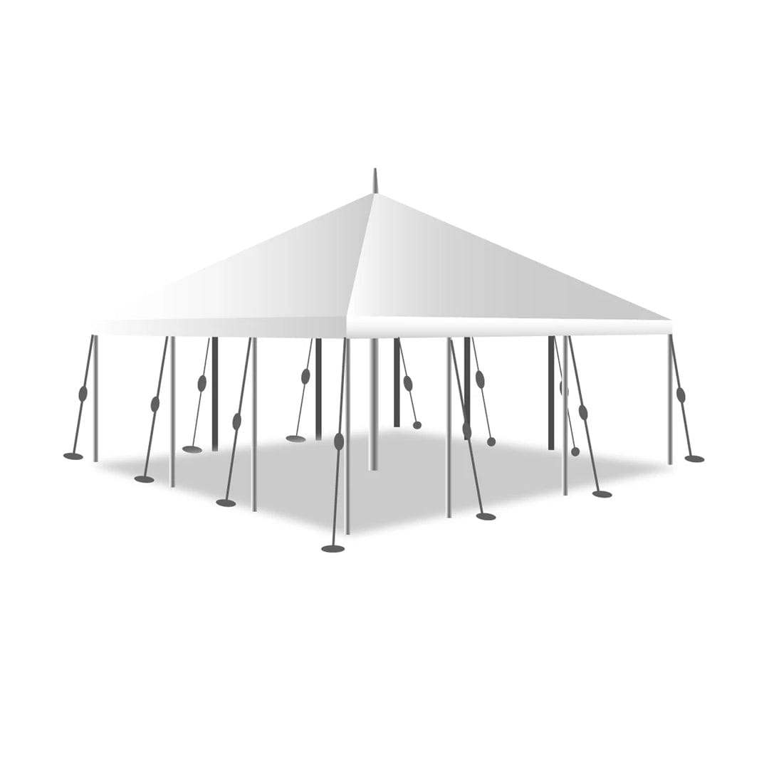Chivari 30x30 Pole Tent with Stakes – Heavy-Duty Commercial Event Tent AMT-BDL-PLT-30x30-WHT-ALU-STK-7F
