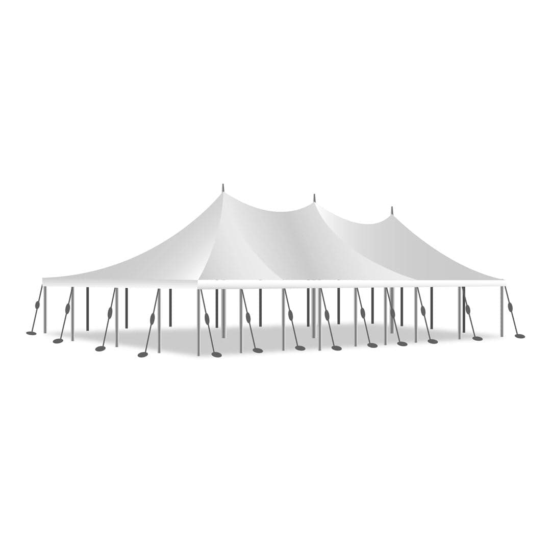 Chivari 30x60 Pole Tent with Stakes – Heavy-Duty Commercial Event Tent AMT-BDL-PLT-30x60-WHT-ALU-STK-7F
