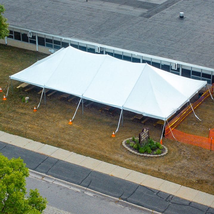 Chivari 30x60 Pole Tent with Stakes – Heavy-Duty Commercial Event Tent AMT-BDL-PLT-30x60-WHT-ALU-STK-7F