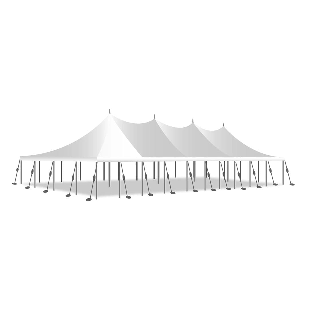 Chivari 40x100 Pole Tent with Stakes – Heavy-Duty Commercial Event Tent AMT-BDL-PLT-40x100-WHT-ALU-STK-7F
