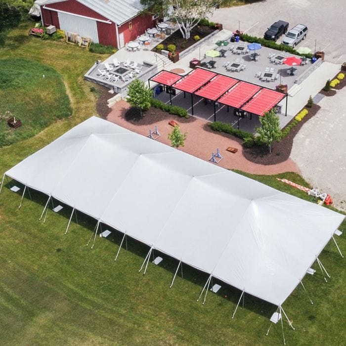 Chivari 40x100 Pole Tent with Stakes – Heavy-Duty Commercial Event Tent AMT-BDL-PLT-40x100-WHT-ALU-STK-7F