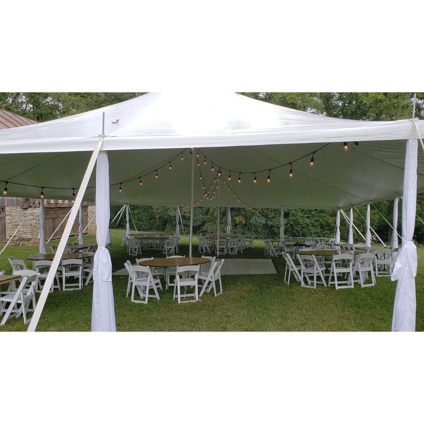 Chivari 40x60 Pole Tent with Stakes – Heavy-Duty Commercial Event Tent AMT-BDL-PLT-40x60-WHT-ALU-STK-7F