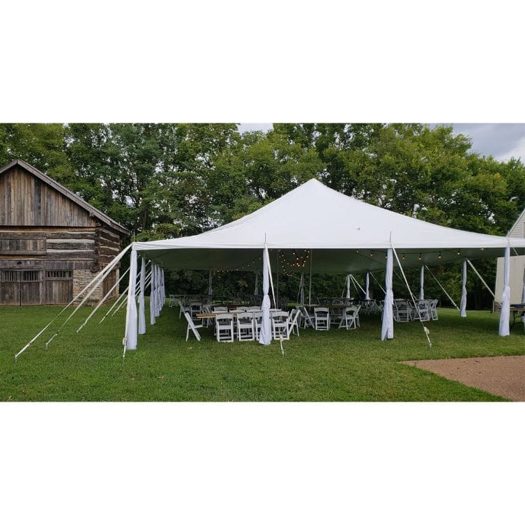 Chivari 40x60 Pole Tent with Stakes – Heavy-Duty Commercial Event Tent AMT-BDL-PLT-40x60-WHT-ALU-STK-7F