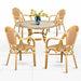 Toulouse Beige and Maroon French Bistro Set Includes 40" Table and 4 Chairs with Arms FBK-BM-AWM4-AX