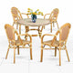 Toulouse Beige and Maroon French Bistro Set Includes 40" Table and 4 Chairs with Arms FBK-BM-AWM4-AX