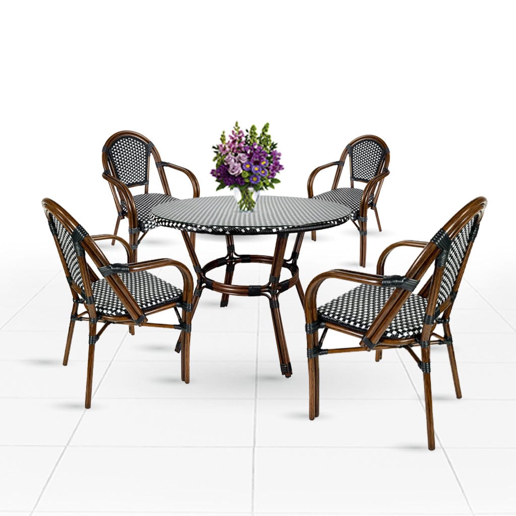 Toulouse Black and White French Bistro Set Includes 40