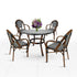 Toulouse Black and White French Bistro Set Includes 40" Table and 4 Chairs with Arms FBK-BLA-ABLA4-AX