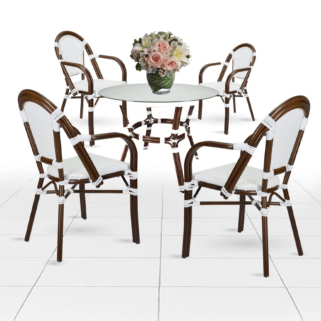 Toulouse White French Bistro Set Includes 40