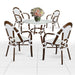 Toulouse White French Bistro Set Includes 40" Table and 4 Chairs with Arms FBK-WWD-AWD4-AX