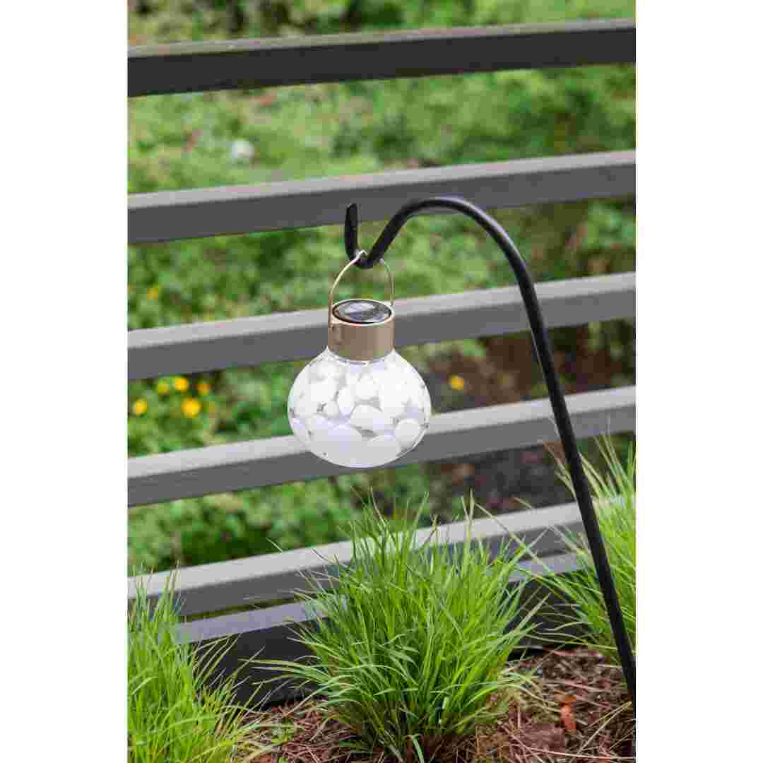 Allsop White Allsop Tea Lantern Hand Blown Glass Solar Lantern ASP-30454