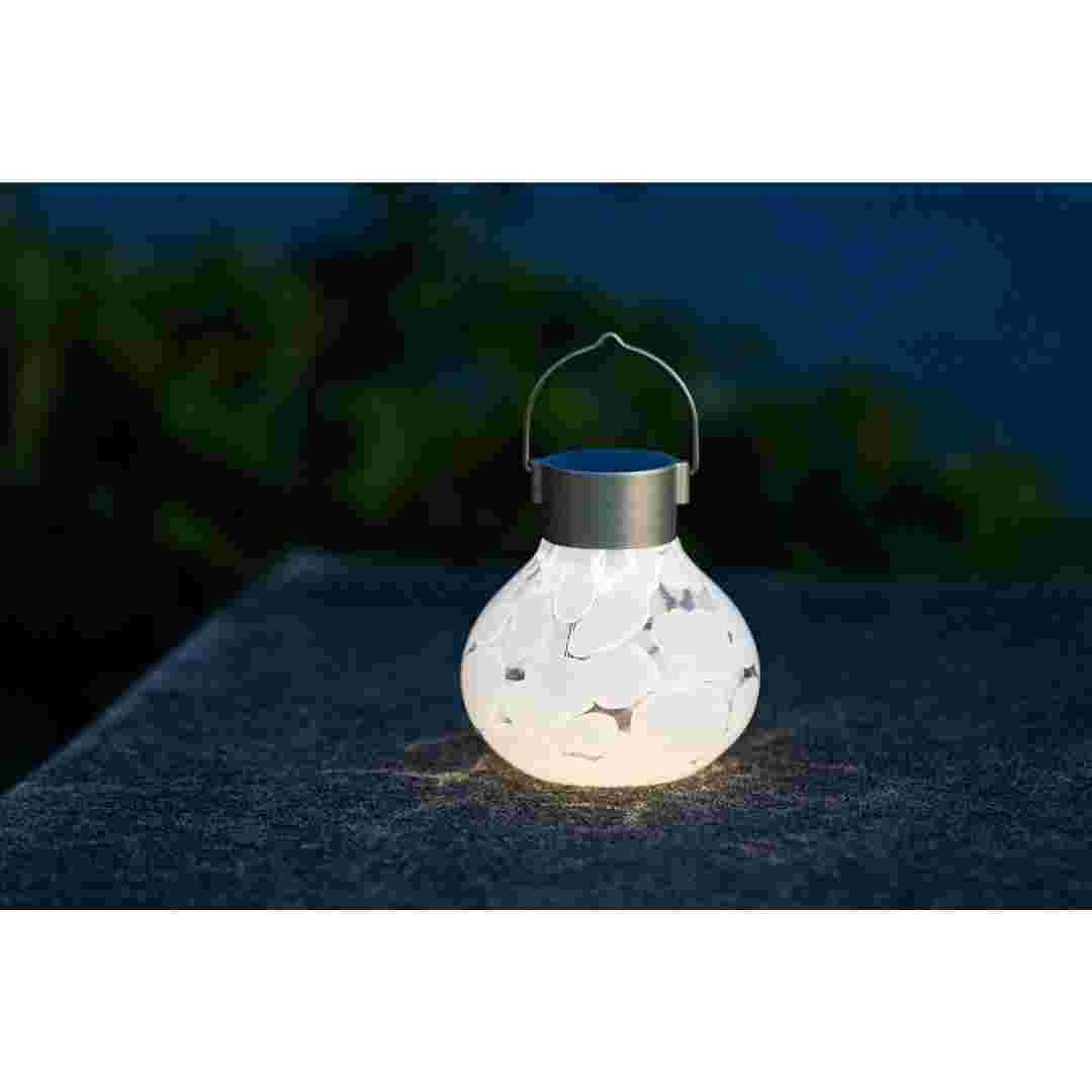 Allsop White Allsop Tea Lantern Hand Blown Glass Solar Lantern ASP-30454